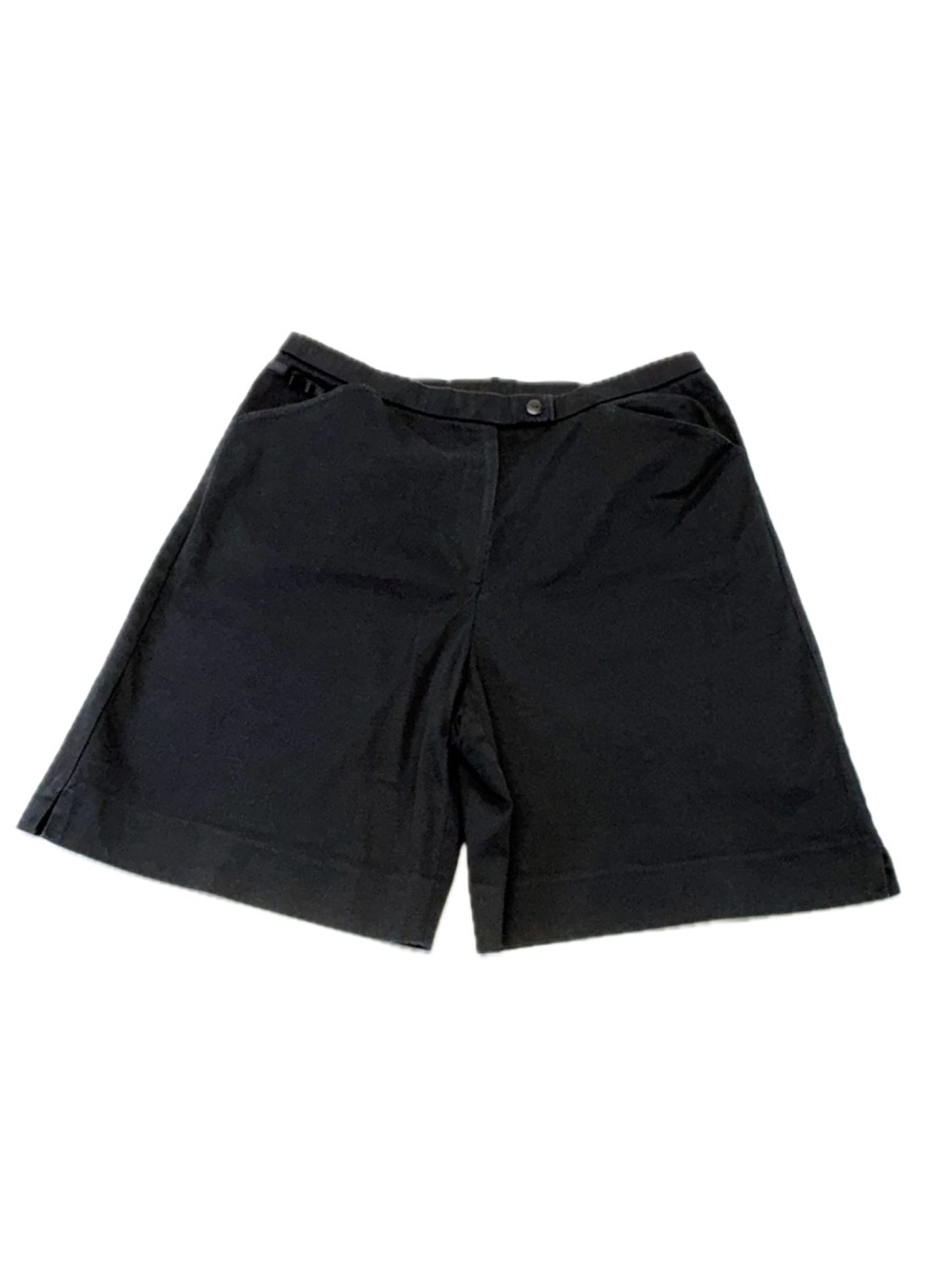 Vintage Lana Lee Petite Black Stretch Casual Shorts Size 16P (Fits Modern 10/12)